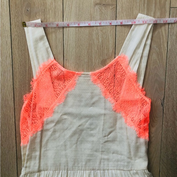 Free People Georgia Lace Dress in Cream & Orange Size 0 - Picture 3 of 16